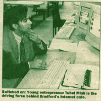 Tuhel Miah inside the Spiderz Web Cybercafe